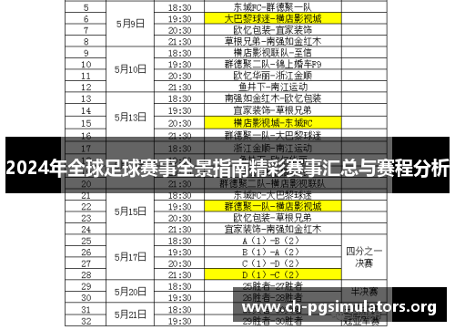 2024年全球足球赛事全景指南精彩赛事汇总与赛程分析